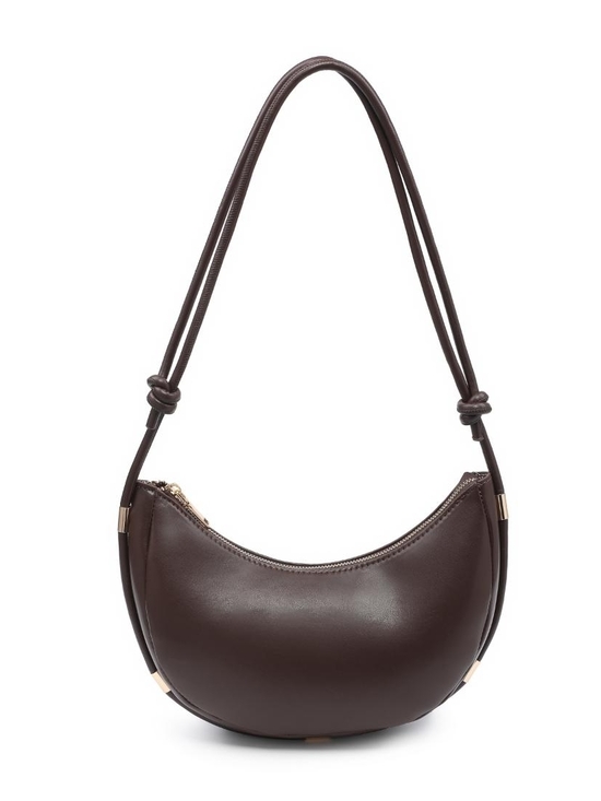Handbags - Classic Crescent Women's Murphy Espresso Vegan Leather Crossbody Shoulder Bag